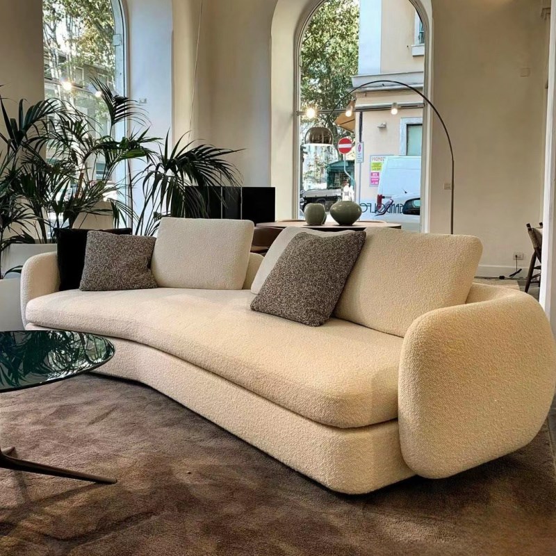 意式极简poliform沙发奶油风布艺小户型沙发弧形转角耳曼沙发客厅