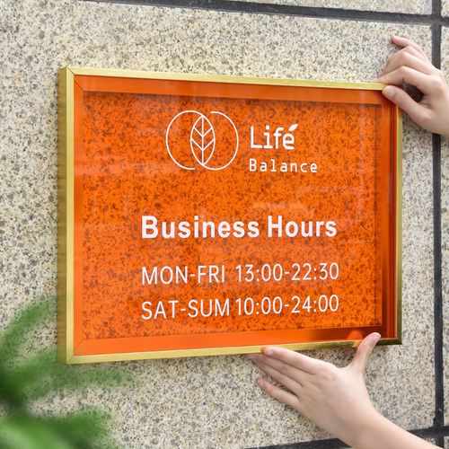 ins网红铝合金边框亚克力展示牌定制做企业公司牌匾服装店咖啡店