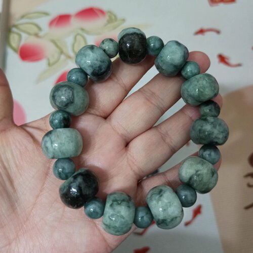 天然翡翠桶珠路路通手串