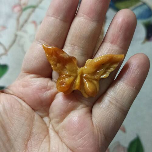 辽宁岫玉吊坠特色飘花蝴蝶牌