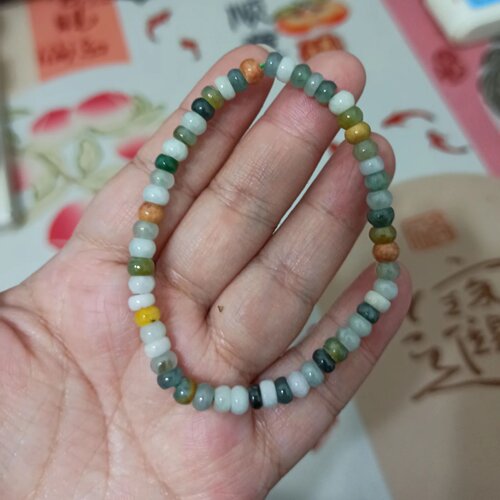 天然翡翠算盘珠手串珠