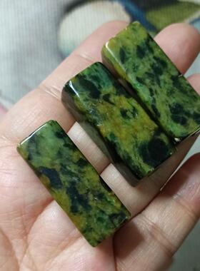 304缅甸天然翡翠桶珠通孔大方块卡35X15mm左右手工编绳满48元包邮