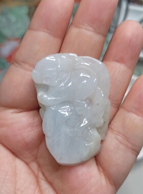 天然翡翠吊坠如意福寿猴子