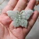 264天然翡翠吊坠孔淡绿蝴蝶牌子卡50X34mm左右微棉微瑕满48元 包邮