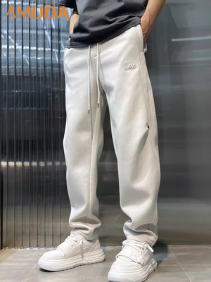 潮牌弯刀卫裤男士2025新款春秋冬季男裤直筒潮流休闲裤子男款加绒