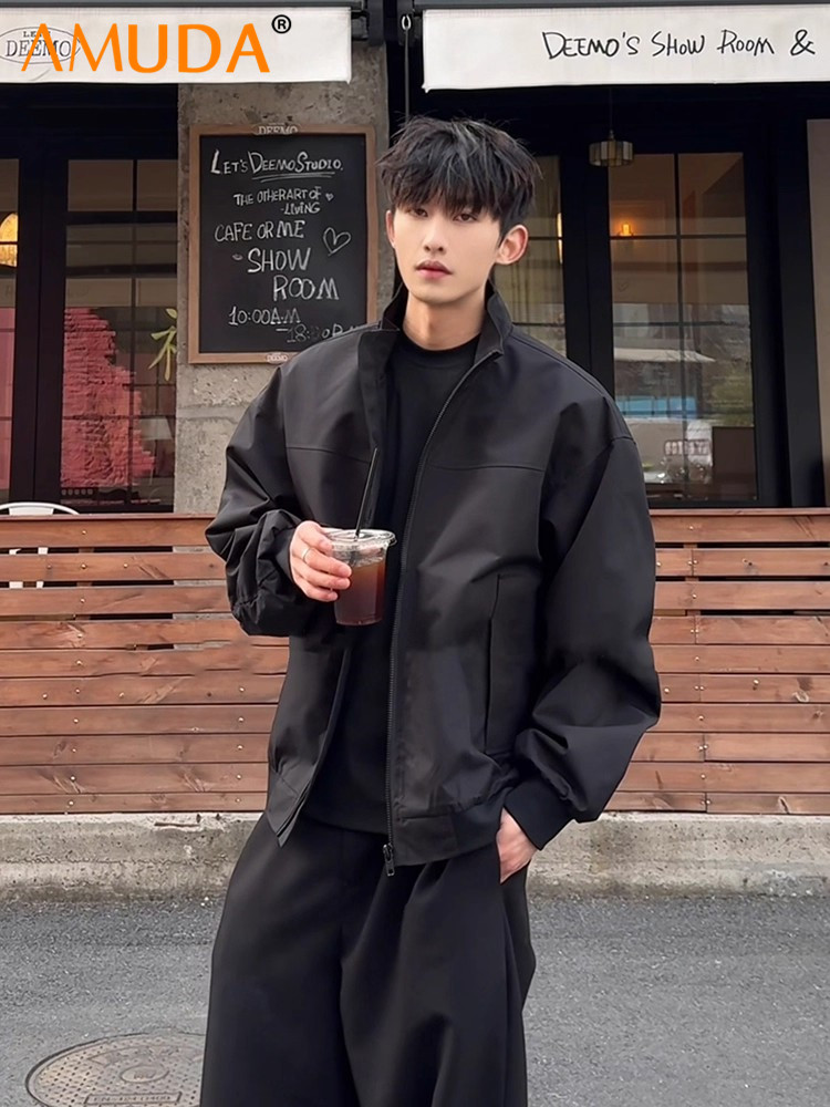 潮牌飞行夹克外套男士2025新款春秋冬季短款痞帅立领潮流上衣男款,男装,夹克,淘宝优惠券,粉丝福利购,淘宝优惠卷