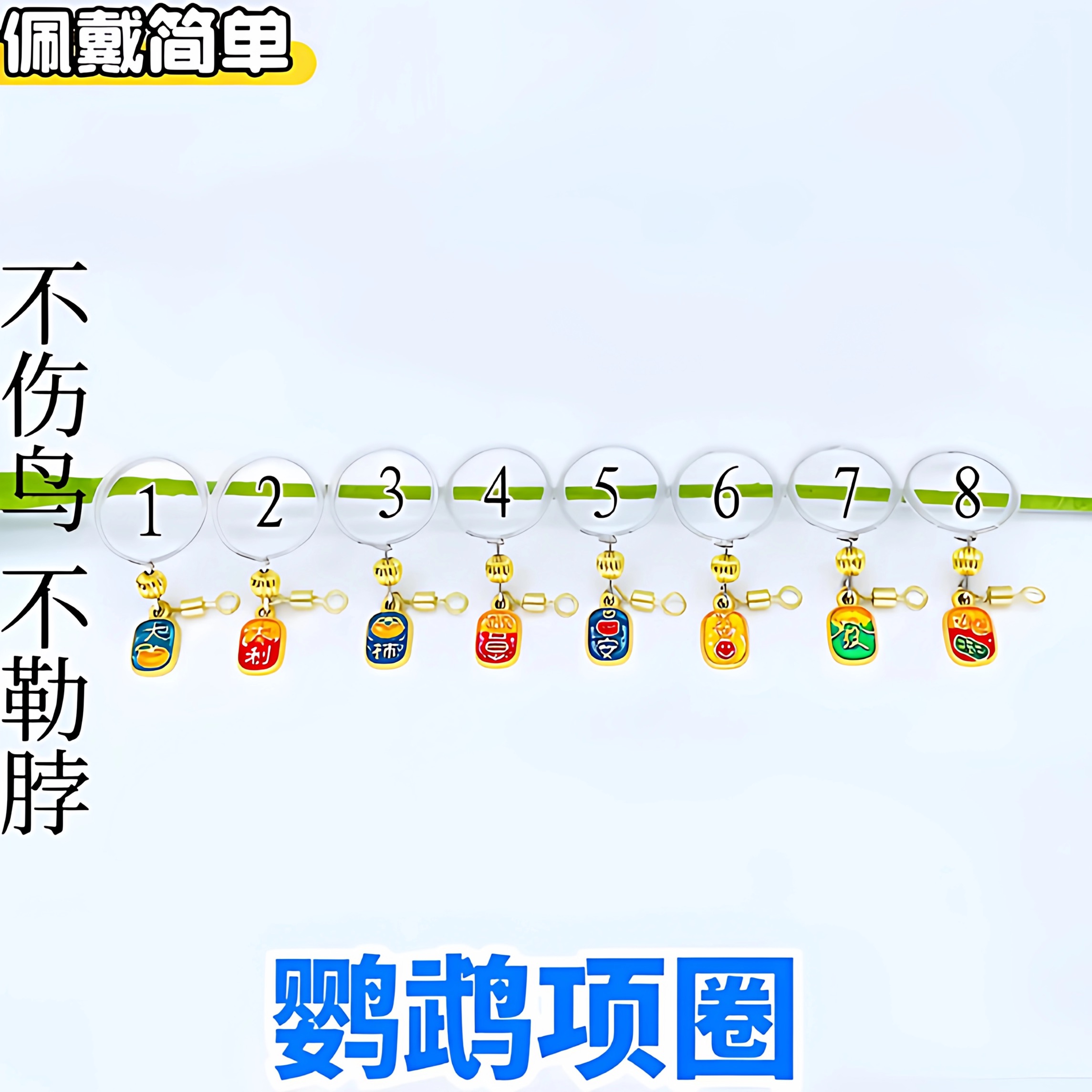 鹦鹉脖套金太阳小太阳虎皮和尚玄凤牡丹脖圈链子放飞绳牵引项圈