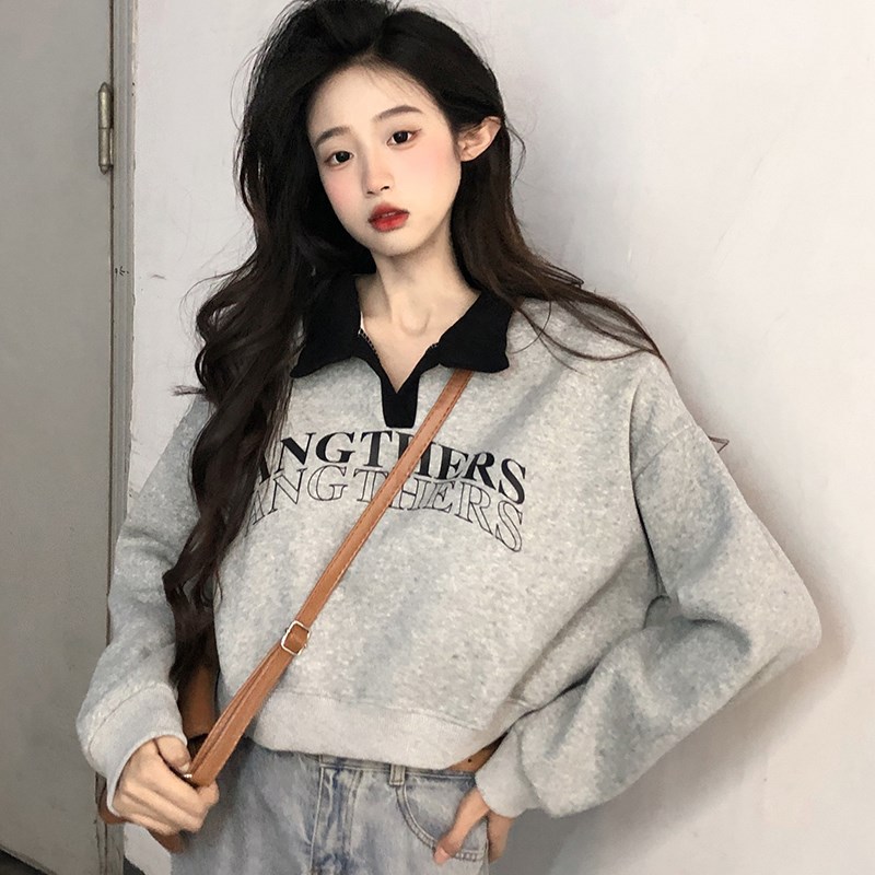 卫衣女款2024新款爆款春秋季薄D款宽松加绒女士外套短款上衣女装