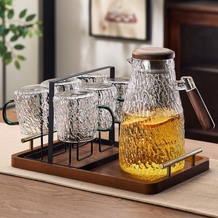 高颜值客厅待客茶杯果汁 轻奢玻璃杯耐高温l家用喝水泡茶杯子套装