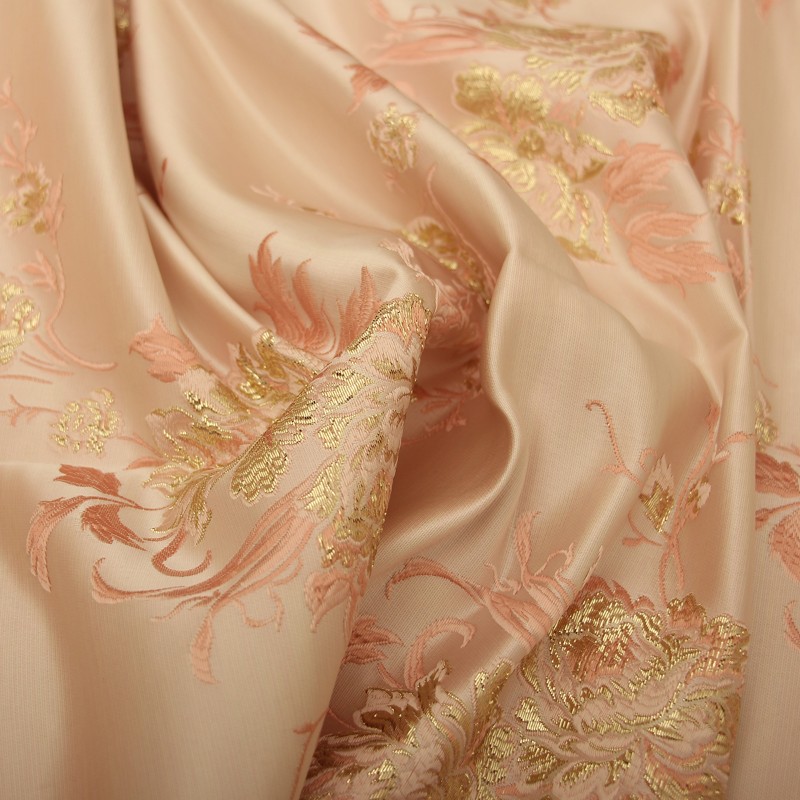【繁花似锦】高档织锦缎提花面料国风金丝儿童连衣裙时装旗袍布料