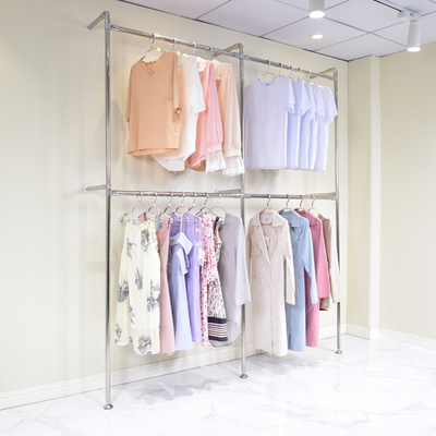 服装店上墙壁挂架服装展示架男女装墙上衣架不锈钢V钉墙衣服架定