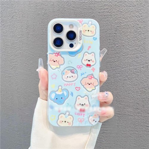 适用iPhone16/17promaxins风可爱小动物手机壳小米15/14可爱红米K80至尊卡通note14pro小众vivox200防摔软壳