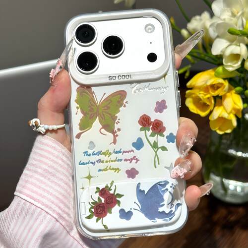 适用iPhone17小众玫瑰蝴蝶手机壳