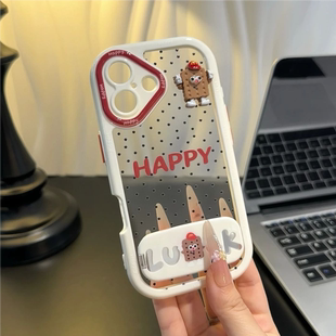 60软壳vivos30简约 14小众华为pura80pro卡通mate70 适用于iPhone16 15promax趣味麦门饼干人M记手机壳小米15