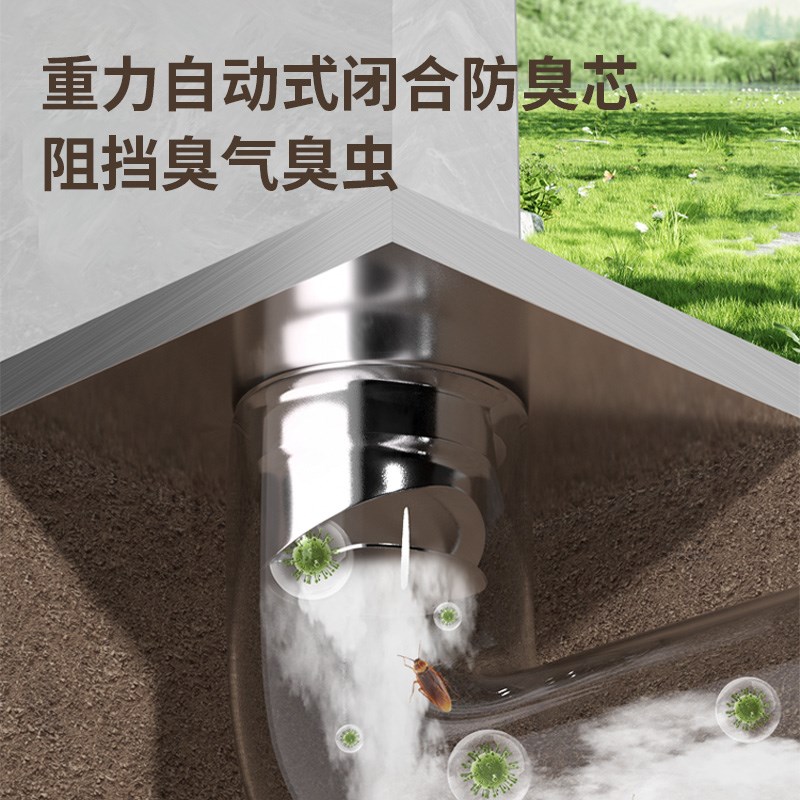 户外庭院大口径304不锈钢地漏防臭排水20 30阳台花园75 110管