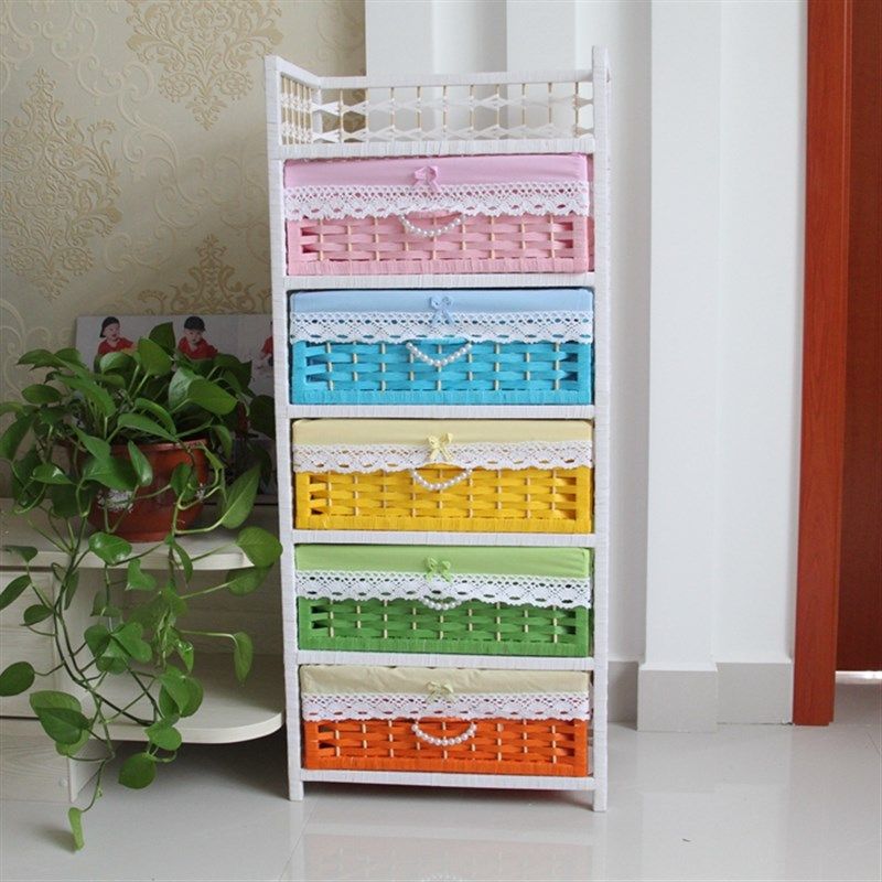 藤编收纳柜抽屉式简易床头白色宝宝婴儿整理储物柜  护栏5抽3抽,收纳整理,鞋柜,淘宝优惠券,粉丝福利购,淘宝优惠卷