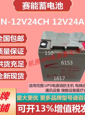 赛能蓄电池SN-12V24CH 12V24AH免维护铅酸蓄电池仪器仪表通讯系统