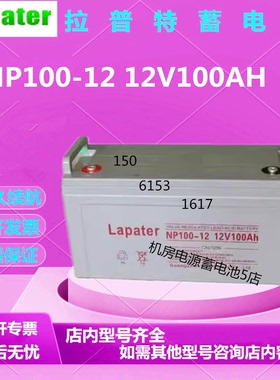 Lapater拉普特蓄电池NP100-12 12V100AH直流屏UPS电源免维护机房