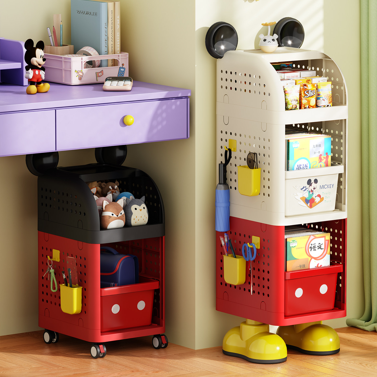 书包收纳柜学校学生落地书架置物架可移动小推车书本阅读架子桌下,家庭/个人清洁工具,浴室角架/置物架,淘宝优惠券,粉丝福利购,淘宝优惠卷