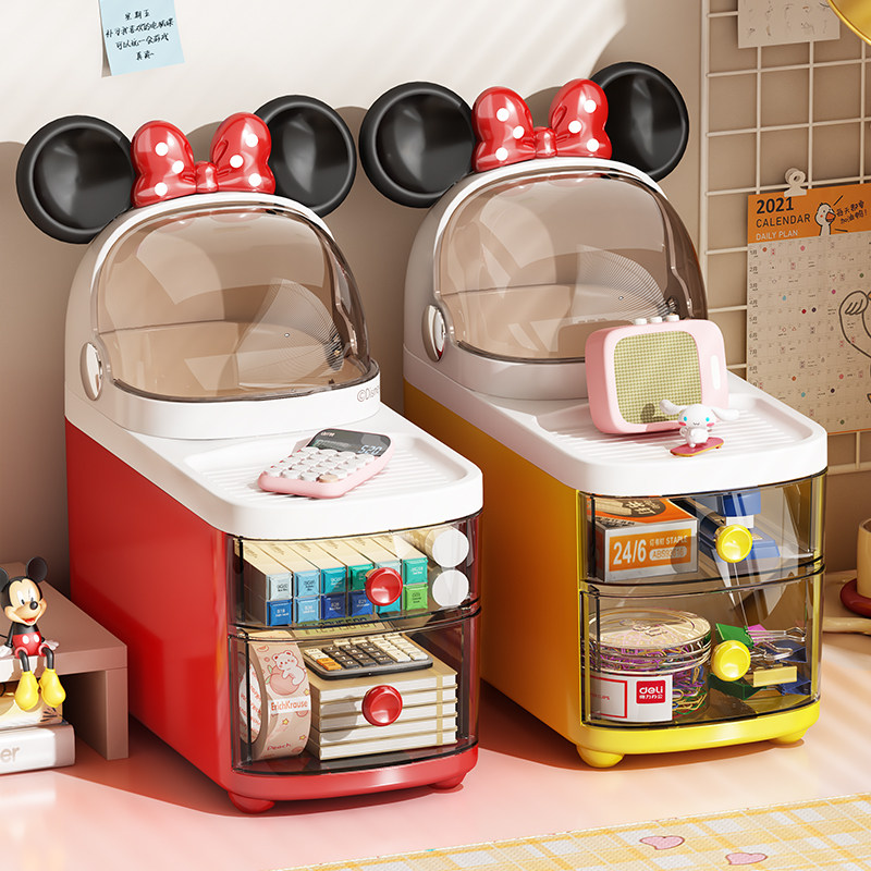 桌面收纳盒抽屉式学生宿舍文具整理盒办公室杂物整理箱置物架带盖