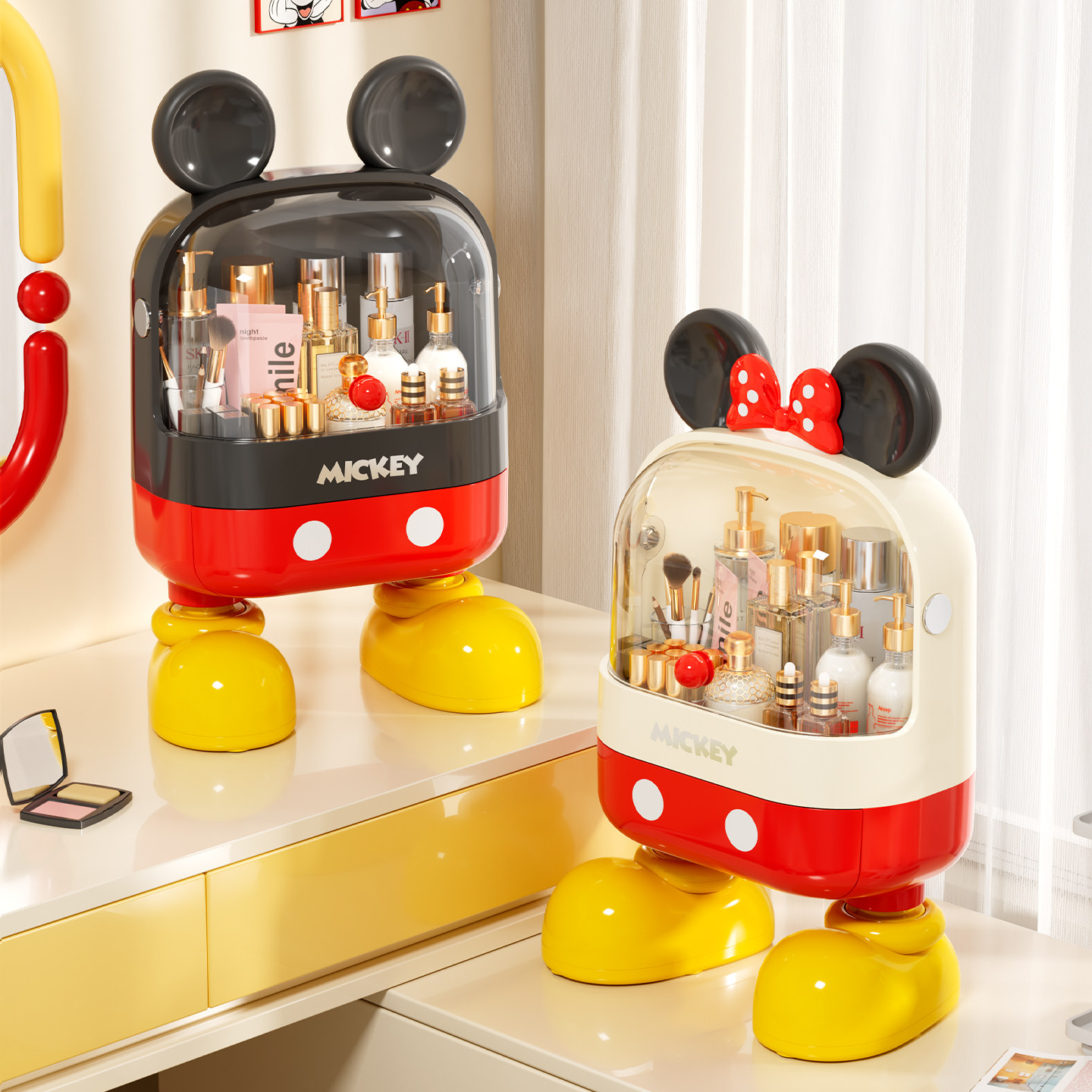 化妆品收纳盒桌面防尘护肤品置物架梳妆台高级感抽屉大容量化妆柜,收纳整理,桌面收纳盒,淘宝优惠券,粉丝福利购,淘宝优惠卷