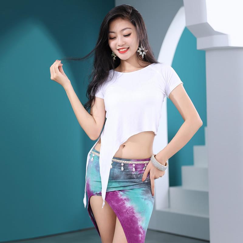 正货莫代尔肚皮舞上衣短袖舞蹈练习服训练服肚皮舞裙子练功服表演