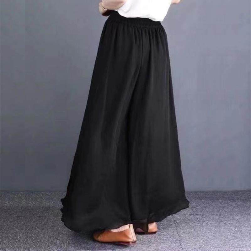 高货速发中国风禅意阔腿裤打底长裤子茶艺师森系文艺马面