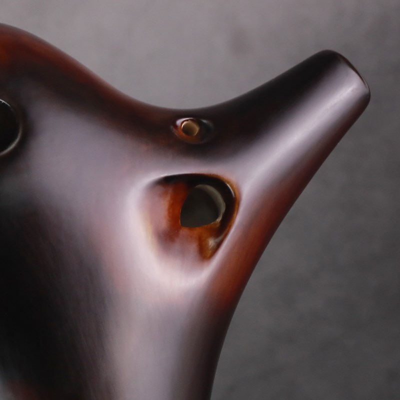 包邮  风雅陶笛 赵方陶笛熏烧十二孔中音G陶笛 演奏级12孔AG陶笛