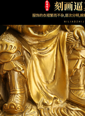 纯铜龙王摆件井龙王河龙王爷家用供养神像广济龙王铜龙五爷 摆件