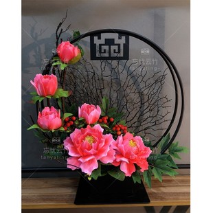 淘花缘丝网花DIY材料套装 花前月下 丝袜花牡丹花手工制作花艺禅意