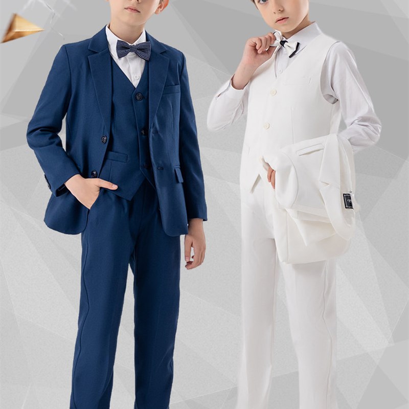 儿童西装礼服套装男童主持人朗诵演讲钢琴演出服男孩西式婚礼服装