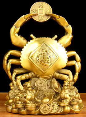 铜螃蟹摆件  富甲铜螃蟹摆件  铜貔貅螃蟹摆件