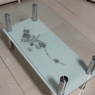 钢化玻璃长方形双层经济现代简约家用简易小户型茶几桌 多功能时尚