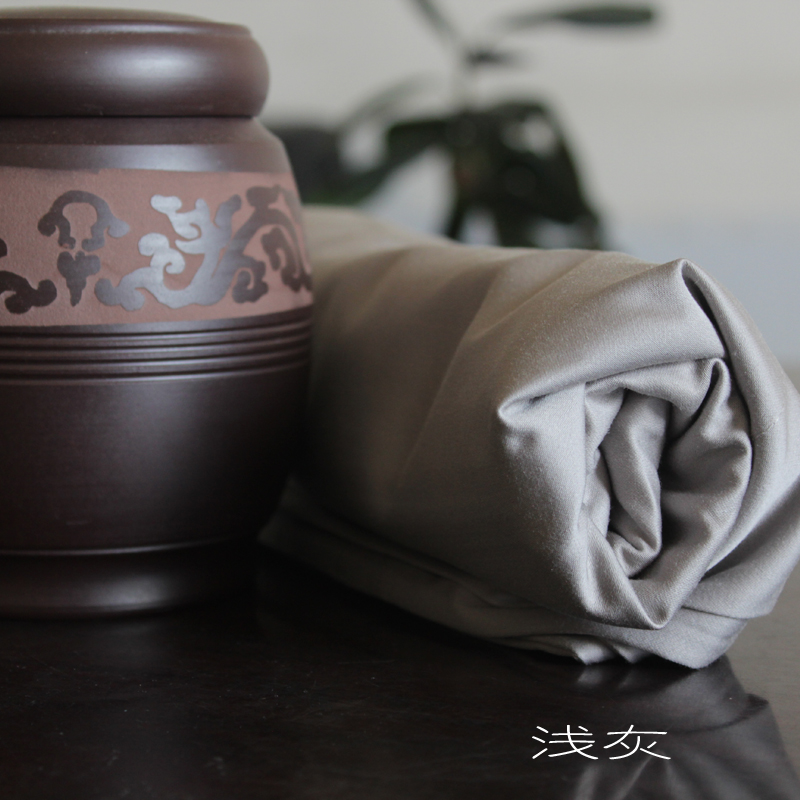 80支600根贡缎竹纤维混纺高支高密缎纹床单床笠纯色四件套