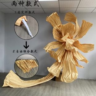 飾立體手工飄帶紙花 巨型紙藝超大褶皺美塑花婚禮背景花櫥窗造型裝