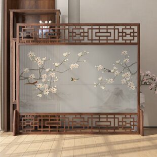 屏风隔断客厅入户门玄关卧室遮挡家用实木办公室酒店正对门 新中式