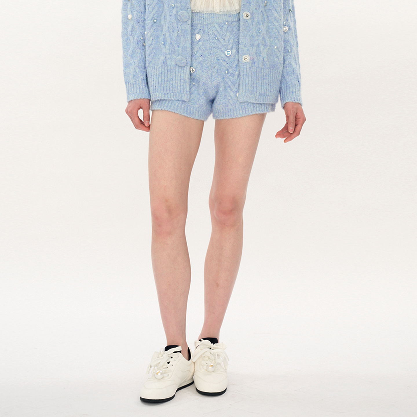 ORA GENESIS2025年秋季新品绞花针织珠宝短裤