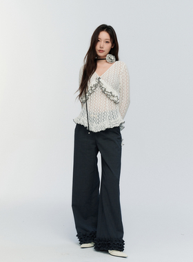 【赵美延 申素贤同款】ORA GENESIS2025秋季玫瑰蕾丝荷叶边上衣