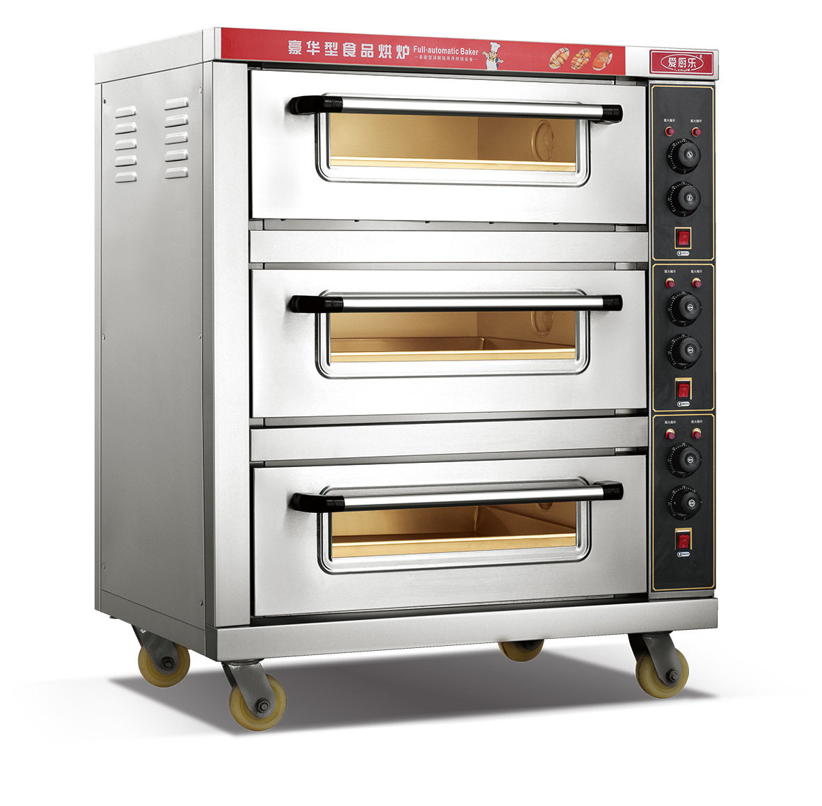 普通型电烤箱厂家供应3层3盘不锈钢电烤箱deck bread oven