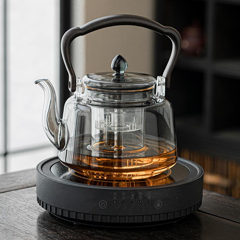 煮茶壶耐高温玻璃电陶炉烧水壶家用养生泡茶壶茶具套装提梁蒸茶器