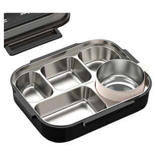 316L不锈钢饭盒餐盒分格钢餐盘便当盒配保温袋上班族学生大容量z^