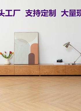 全实木黑胡桃木电视柜北欧樱桃木客厅视听柜简约现代白橡木地柜