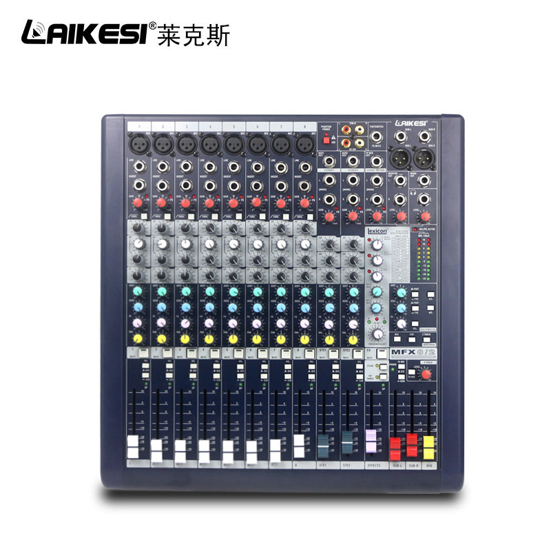 厂家批发调音台唱歌直播设备音响音频混音器演出家用K歌8路调音台