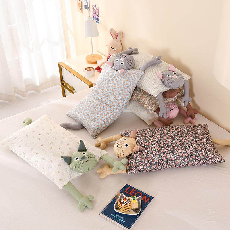 2025新款全棉双层纱荞麦枕头枕芯卡通儿童成人通用舒适枕护颈枕