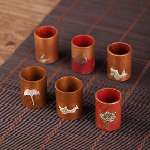 紫铜盖置壶盖托盖托紫砂壶盖盖碗茶壶银茶艺茶道茶具配件茶置茶具