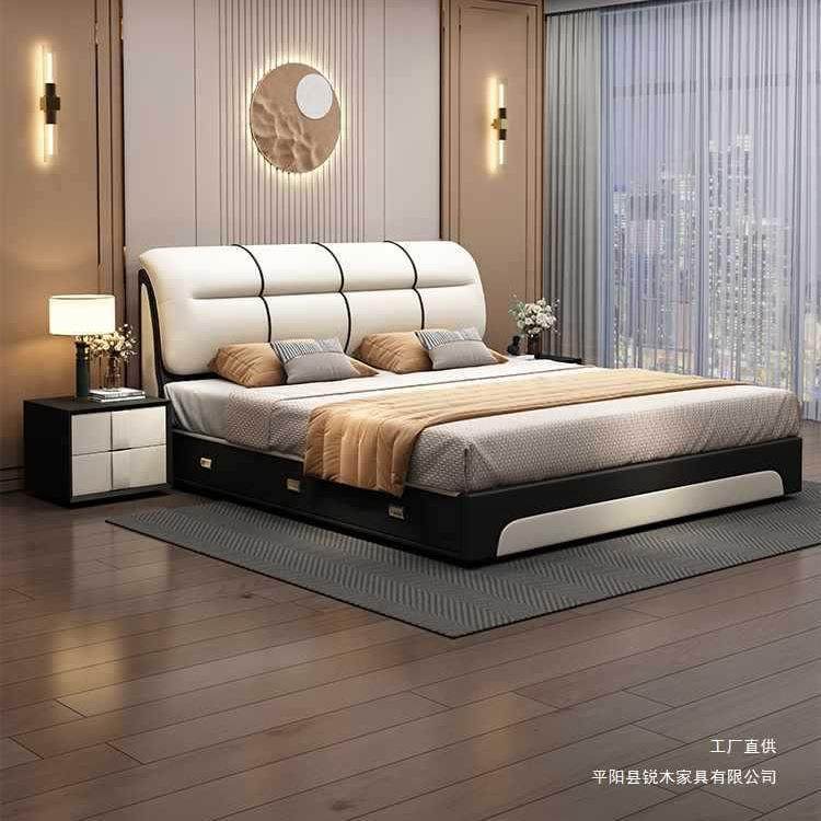 皮床1.8米主卧2米大床榻榻米双人科技布艺1.5m床储物童床现代简约