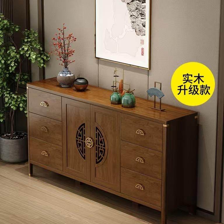 新中式实木餐边柜一体靠墙家用客厅储物茶水柜大容量收纳厨房碗橱,鲜花速递/花卉仿真/绿植园艺,割草机/草坪机,淘宝优惠券,粉丝福利购,淘宝优惠卷
