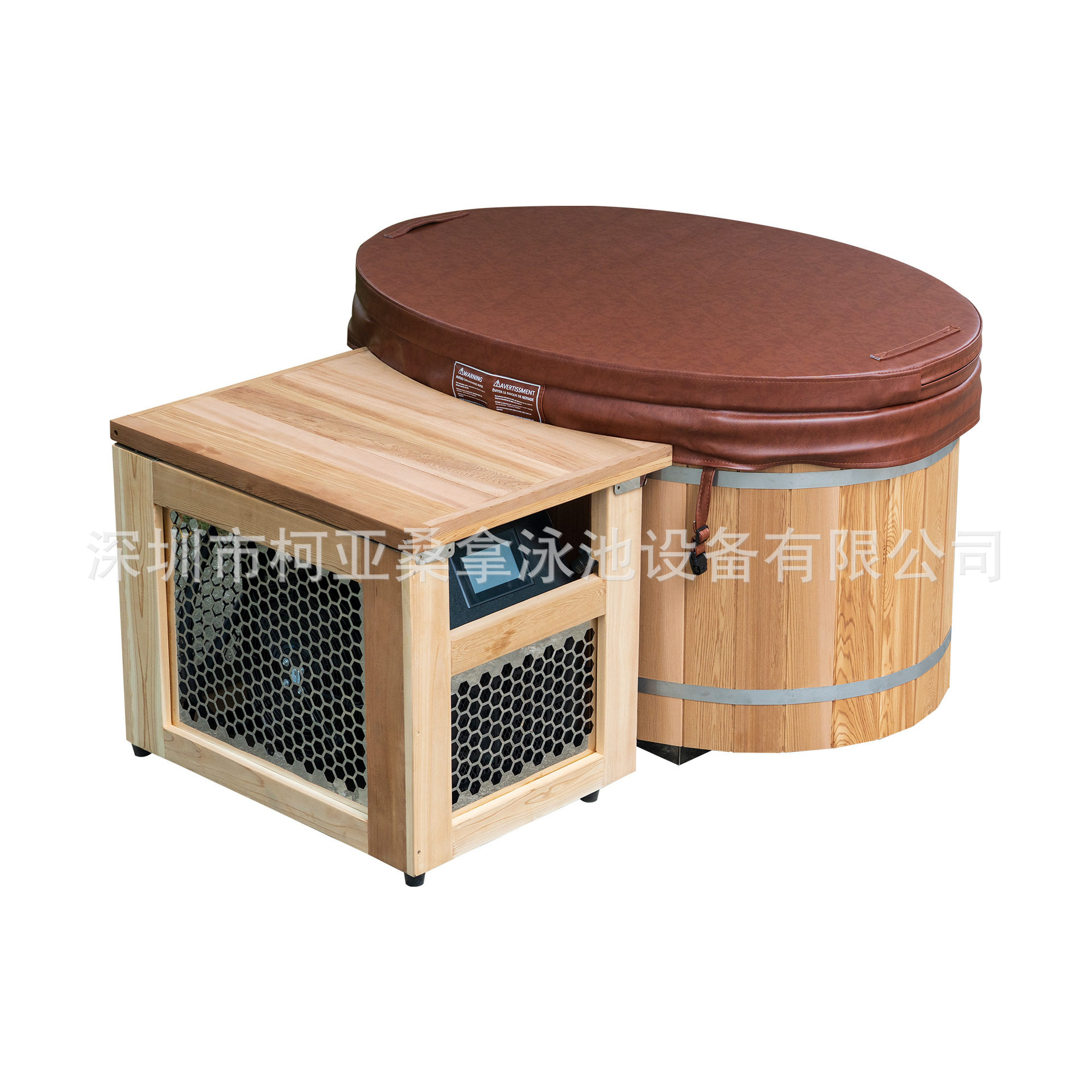 ice bath tub单人椭圆型不锈钢红雪松冰桶冷水浴缸冰浴桶冷热水