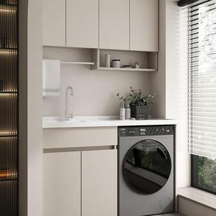 阳台洗衣柜一体台盆洗衣池槽带搓板浴室柜滚筒洗衣机柜伴侣蜂窝铝