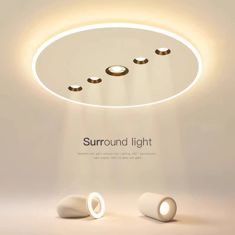 氛围感卧室灯创意led吸顶灯简约现代圆形客厅灯超薄餐厅房间灯具
